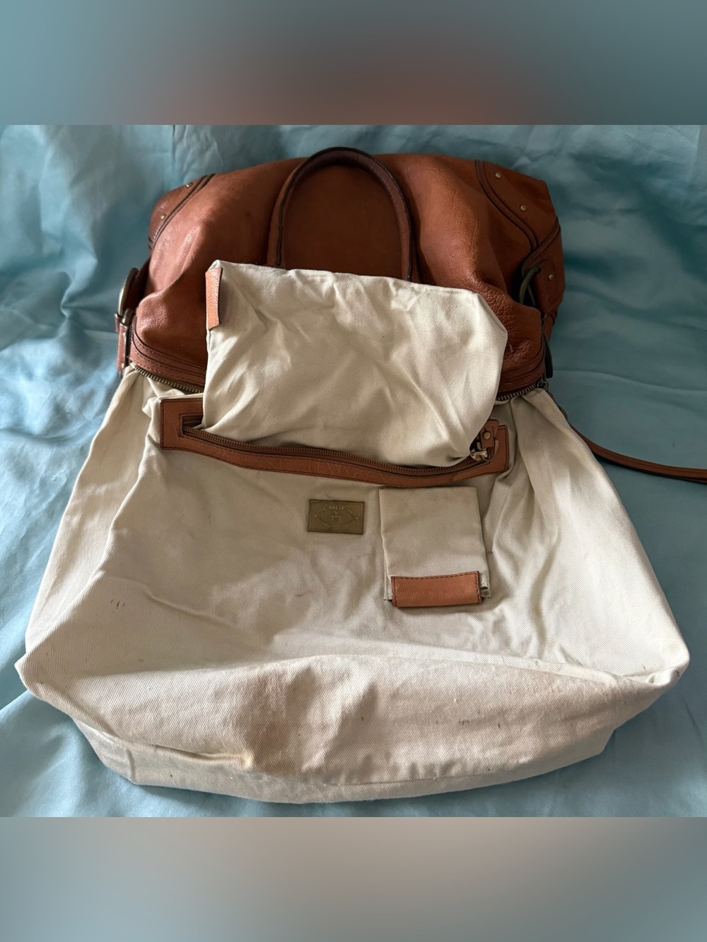 Bally Brownish Red Leather Shoulder Bag with Charm Accents - Picture 16 of 16
